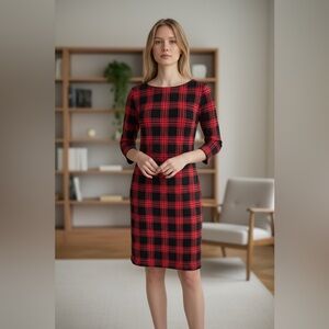 The Talbots Buffalo Plaid Shift Dress size M
